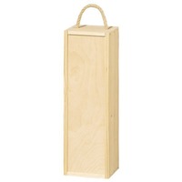 1er Holzkiste mit Schiebdeckel und Seilgriff