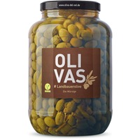 OLIVAS Landbauerolive / 2.500 g (Gallone) - angeschnittene Oliven mit Fenchel - das Naturprodukt