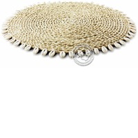 Palmwedeltelleruntersetzer mit Muscheln 38 cm