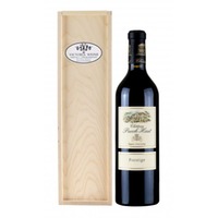 Geschenkpackung Château Puech-Haut-Prestige-Rotwein in Geschenkkiste (Holzkiste)