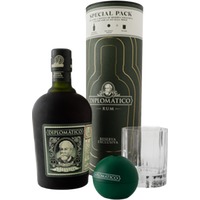 Diplomático Reserva Exclusiva Rum 0,7 l mit Glas + Ice Ball