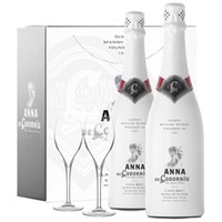 Etui 2 Flaschen Anna de Codorníu Blanc de Blancs + 2 Gläsern Geschenk