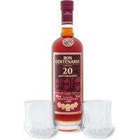 Ron Centenario Fundación Rum 20 Jahre + 2 Tumbler, 40% Vol