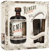 Remedy Spiced Rum + Glas
