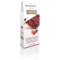 Florentine Krokant mit dunklem Schokoladenüberzug und Himbeeren 120g | Quaranta