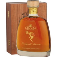 Sibona Grappa di Moscato invecchiata 44% vol in edler Holzschatulle