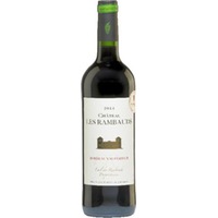 Moulin des Vrilleres Chat. Les Rambauds Bordeaux Superieur Cuvee aus 50 Proz. Merlot, 30 Proz. Cabernet Sauvignon, 10 Proz. Malbec, 10 Proz. Cabernet Franc 12 Monate in amerik. Eiche gereift