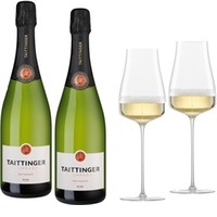 Taittinger Paket / / 2 Fl. Taittinger Réserve + 2er Set The Moment Glas