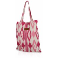 Stofftasche im Lengua-Muster pink mit Knopf 40 x 35 cm, je Stück