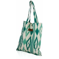 Stofftasche im Lengua-Muster grün mit Knopf 40 x 35 cm, je Stück