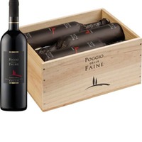Poggio delle Faine Rosso IGT 6er Holzkiste – toskanischer Cuvée-Rotwein
