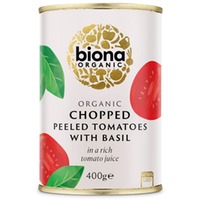 Stückige Tomaten mit frischem Basilikum BIO
