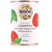 Biona Organic Chopped Peeled Tomatoes With Basil 400 g